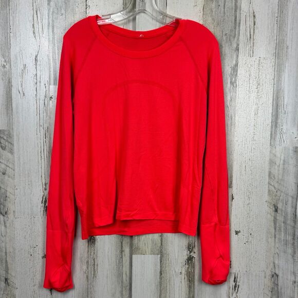 Lululemon bright red Swiftly Tech Long Sleeve top shirt size 12 - Picture 5 of 12